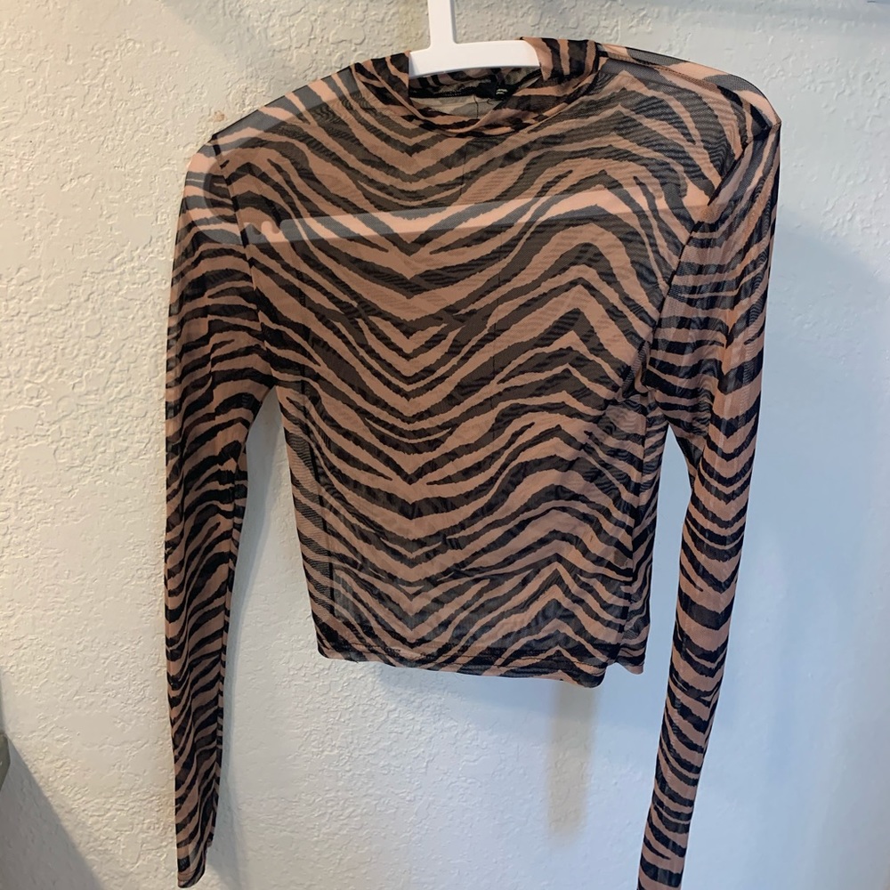 Sheer tiger print top
